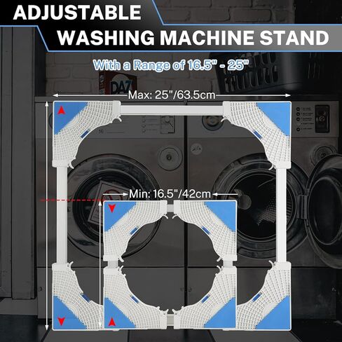 حامل ثلاجة صغير من NATGAI، قاعدة دوارة للأثاث قابلة للتعديل مع 4 عجلات دوارة للقفل، عربة متحركة بقاعدة متنقلة عالمية للغسالة والثلاجة والمجفف (8 عجلات) in Kuwait