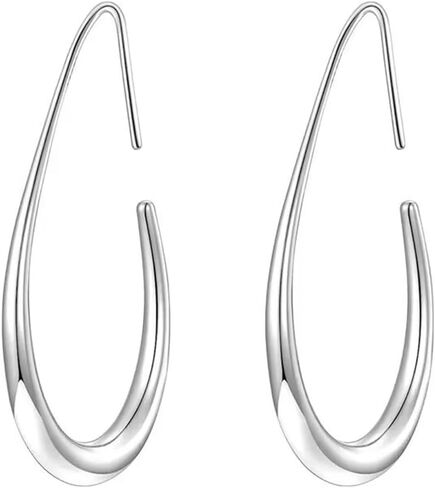 Lightweight Teardrop Hoop Earrings for Women and girls 14K Gold Plated Hypoallergenic earring Big polished hoop earring Trendy Gold Hoop Earrings in Saudi Arabia