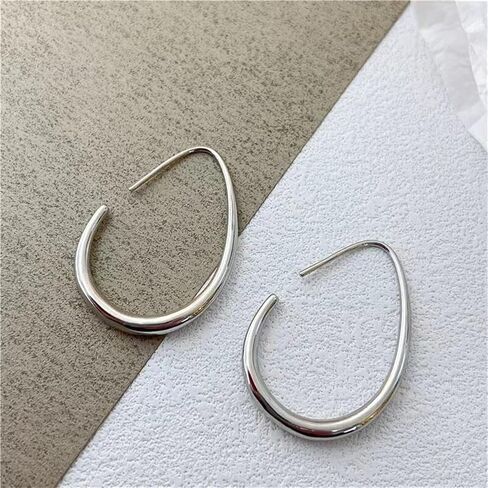 Lightweight Teardrop Hoop Earrings for Women and girls 14K Gold Plated Hypoallergenic earring Big polished hoop earring Trendy Gold Hoop Earrings in Saudi Arabia