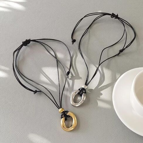 قلادة بوهو مكتنزة للنساء أنيقة 14K مطلية بالذهب قلادة صيفية للشاطئ من الجلد الصناعي للنساء والرجال in Kuwait