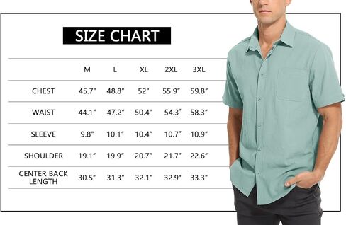 Mens Casual Button Down Shirts Short Sleeve Cotton Dress Shirt in Saudi Arabia