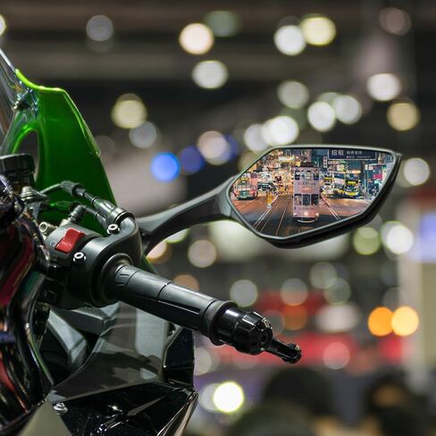 مرآة الرؤية الخلفية لدراجة نارية السباق، مع مرآة جانبية بإضاءة LED، متوافقة مع Kawasaki Ninja 400 18-23، Ninja 250/300 EX250/EX300 13-17، Ninja 650 ER-6F 17-19، ZX6R 13-18، ZX10R 11-15 in Kuwait