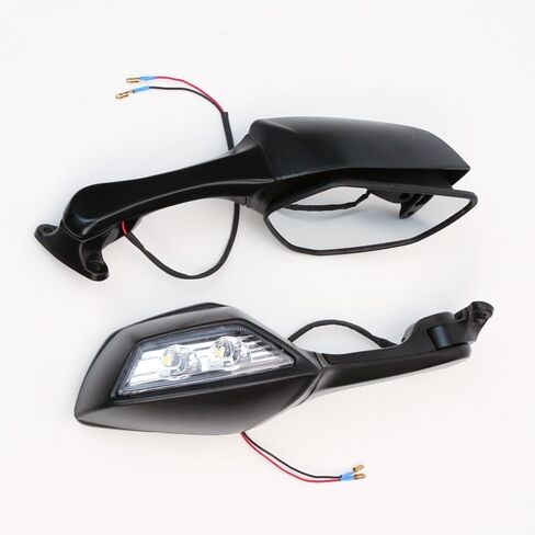 مرآة الرؤية الخلفية لدراجة نارية السباق، مع مرآة جانبية بإضاءة LED، متوافقة مع Kawasaki Ninja 400 18-23، Ninja 250/300 EX250/EX300 13-17، Ninja 650 ER-6F 17-19، ZX6R 13-18، ZX10R 11-15 in Kuwait
