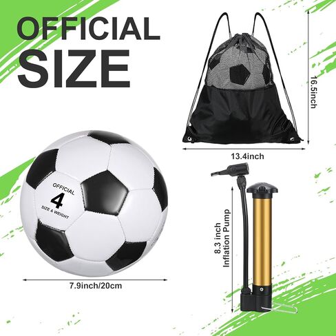 4 Pcs Soccer Ball Bulk for Boys Girls Football Gifts Set 18 oz Soccer Ball Water Bottle with Pump and Equipment Bag for Kids Youth Teen Child Adult School Sport Practice Training Gifts in Saudi Arabia