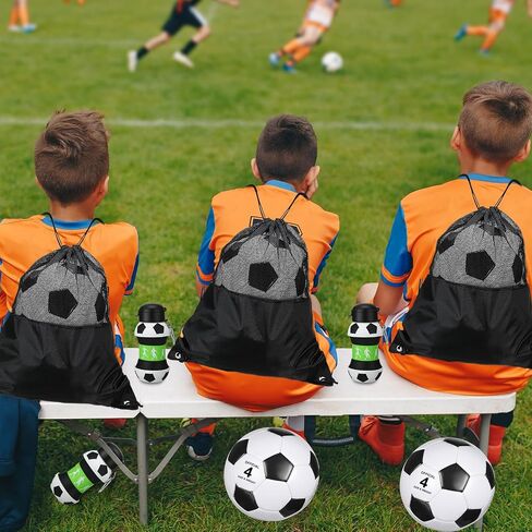4 Pcs Soccer Ball Bulk for Boys Girls Football Gifts Set 18 oz Soccer Ball Water Bottle with Pump and Equipment Bag for Kids Youth Teen Child Adult School Sport Practice Training Gifts in Saudi Arabia