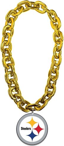 Aminco NFL Pittsburgh Steelers Printed Round Logo Fan Chain, Gold in Saudi Arabia