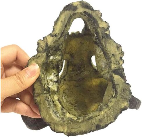 6 x 7.5 inch Aquarium Decoration Fish Tank Décor Ornaments Fish Turtle Hidden,Amphibians Bonsai Beautification Cave Landscape Pet Reptile House Sheep Skull Light Brown in Saudi Arabia