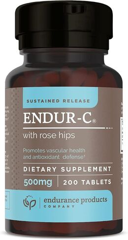 ENDUR-C - 500mg Sustained-Release Vitamin C Supplement for Optimal Absorption* - 200 Tablets - Ascorbic Acid with Rose HIPS Company in Saudi Arabia