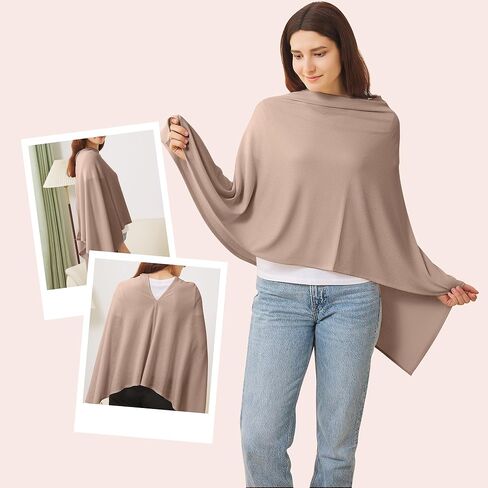 غطاء للرضاعة من guruixu متماسك للتنفس للرضاعة الطبيعية والخصوصية وغطاء للرضاعة الطبيعية متعدد الاستخدامات، معطف رضاعة ناعم خفيف الوزن، غطاء مقعد سيارة متعدد الاستخدام، كريمي in Kuwait