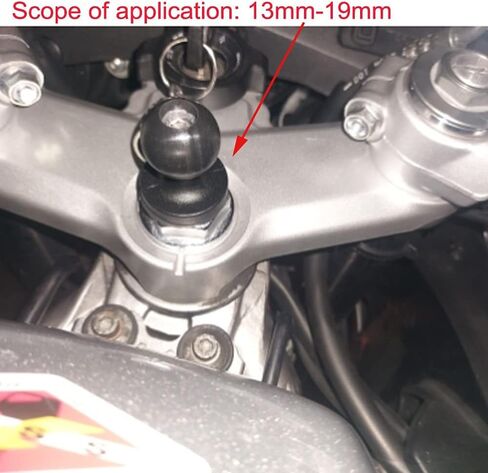 Motorcycle Fixed Bracket Adapter Ball Head 1" Base Triple Tree Stem Yoke Center Hexagon Hole hex Fork Mount Scope 13mm-19mm Expansion Central Bolt (Center Hole Ball) in Kuwait