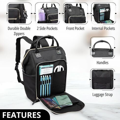 First Lifesaver Backpack Cooler, Lunch Bag with Insulated Leak-Proof Thermal for Women, Nurses, Nursing Students (Black) in Saudi Arabia