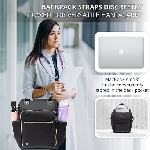 First Lifesaver Backpack Cooler, Lunch Bag with Insulated Leak-Proof Thermal for Women, Nurses, Nursing Students (Black) in Saudi Arabia