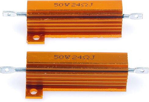 LM YN 50 Watt 24 Ohm 5% Wirewound Resistor Electronic Aluminium Shell Resistors Gold (Pack of 2) in Kuwait