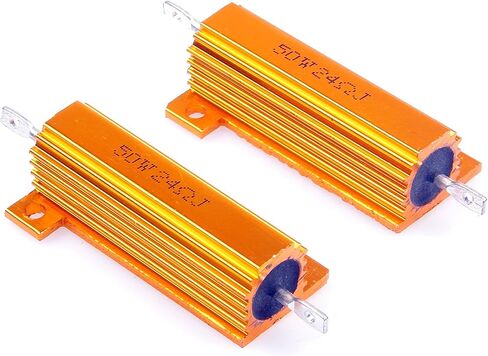 LM YN 50 Watt 24 Ohm 5% Wirewound Resistor Electronic Aluminium Shell Resistors Gold (Pack of 2) in Kuwait