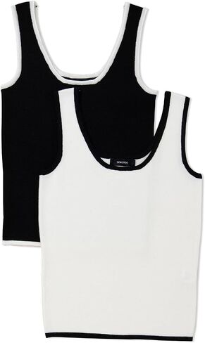 Dokotoo 2 Pack Tank Top for Women Summer Sleeveless Scoop Neck Ribbed Knit Color Block Slim Fitted Cami Tops Shirts in Saudi Arabia