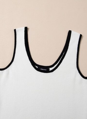 Dokotoo 2 Pack Tank Top for Women Summer Sleeveless Scoop Neck Ribbed Knit Color Block Slim Fitted Cami Tops Shirts in Saudi Arabia