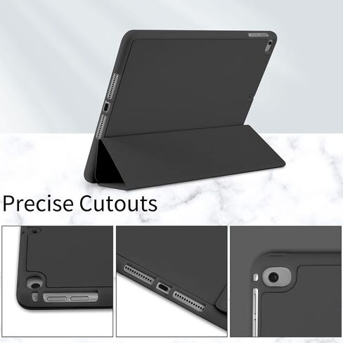 Compatible for iPad 9.7 Inch Case, iPad 6th/5th Generation 2018/2017 Case with iPad Pencil Holder & Tip Cover, Women Girls Heart Pattern Protective Case for iPad 9.7 Inch-Black in Saudi Arabia