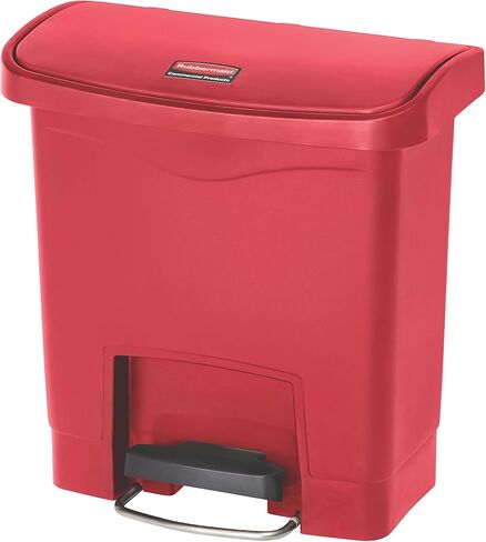 Rubbermaid Commercial Products Streamline Slim Step-On Plastic Trash Garbage Can, 24 Gallon, Black, Hands-Free Garbage Can for Medical Waste in Hospitals/Lab/Emergency/Patient Rooms in Kuwait