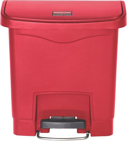 Rubbermaid Commercial Products Streamline Slim Step-On Plastic Trash Garbage Can, 24 Gallon, Black, Hands-Free Garbage Can for Medical Waste in Hospitals/Lab/Emergency/Patient Rooms in Kuwait