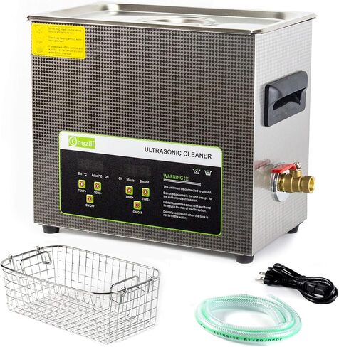 منظف ​​المكربن ​​بالموجات فوق الصوتية ONEZILI سعة 6 لتر، 180 وات، منظف المكربن ​​بالموجات فوق الصوتية التجاري، آلة تنظيف الأجزاء بالموجات فوق الصوتية الاحترافية مع مؤقت وسخان للأسنان، والمجوهرات، ولوحة الدوائر، والنحاس، وأجزاء المسدس in Kuwait