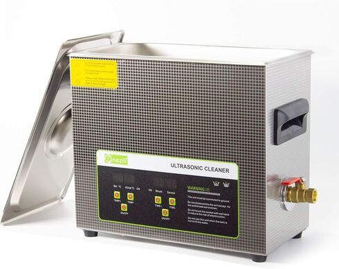 منظف ​​المكربن ​​بالموجات فوق الصوتية ONEZILI سعة 6 لتر، 180 وات، منظف المكربن ​​بالموجات فوق الصوتية التجاري، آلة تنظيف الأجزاء بالموجات فوق الصوتية الاحترافية مع مؤقت وسخان للأسنان، والمجوهرات، ولوحة الدوائر، والنحاس، وأجزاء المسدس in Kuwait