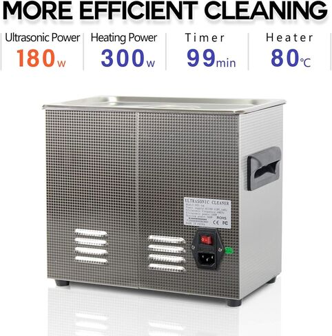 منظف ​​المكربن ​​بالموجات فوق الصوتية ONEZILI سعة 6 لتر، 180 وات، منظف المكربن ​​بالموجات فوق الصوتية التجاري، آلة تنظيف الأجزاء بالموجات فوق الصوتية الاحترافية مع مؤقت وسخان للأسنان، والمجوهرات، ولوحة الدوائر، والنحاس، وأجزاء المسدس in Kuwait