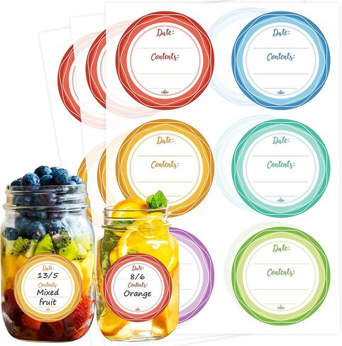 Mason Jar Lid Labels, Removable Canning Label, Waterproof Write-On Meal Prep Label for Food Container, Glass Bottle, Canned Jams, Preserve, Home & Kitchen Organization, 90 (Forest Streams) in Saudi Arabia