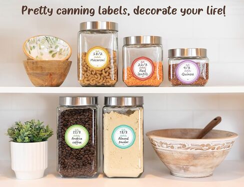 Mason Jar Lid Labels, Removable Canning Label, Waterproof Write-On Meal Prep Label for Food Container, Glass Bottle, Canned Jams, Preserve, Home & Kitchen Organization, 90 (Forest Streams) in Saudi Arabia