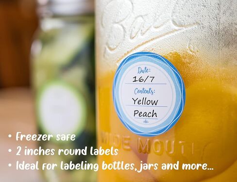 Mason Jar Lid Labels, Removable Canning Label, Waterproof Write-On Meal Prep Label for Food Container, Glass Bottle, Canned Jams, Preserve, Home & Kitchen Organization, 90 (Forest Streams) in Saudi Arabia