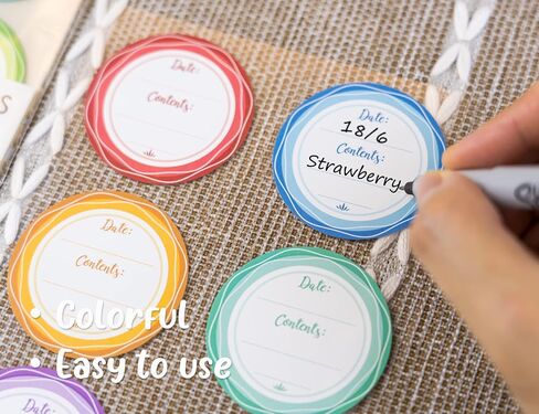 Mason Jar Lid Labels, Removable Canning Label, Waterproof Write-On Meal Prep Label for Food Container, Glass Bottle, Canned Jams, Preserve, Home & Kitchen Organization, 90 (Forest Streams) in Saudi Arabia