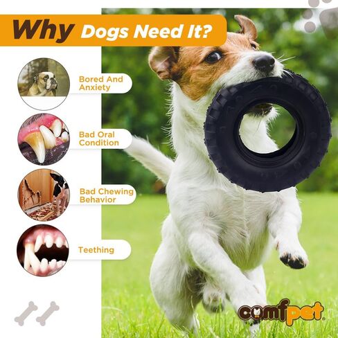 ألعاب مضغ قوية للكلاب، لعبة الإطارات المطاطية للمضغ العدواني، ألعاب الكلاب غير القابلة للتدمير لتدريب وتنظيف الأسنان، لعبة مضغ أسنان الكلاب شديدة التحمل in Kuwait