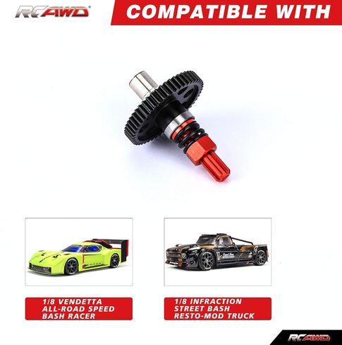 مجموعة شبشب RCAWD Vendetta 50T Spur Gear 0.8 Mod لـ Arrma 1/8 مخالفة 4X4 Vendetta 4WD 3s BLX ترقيات الأجزاء in Saudi Arabia