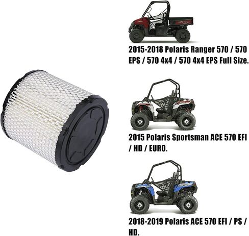 فلتر هواء متوافق مع Polaris 500 570 Crew ETX، ACE 500 570، Ranger 500 570، Sportsman 570، Sportsman ACE 570، M1400، GAS 2015 2016، استبدل #7082037,2521372. (2 قطعة) in Saudi Arabia