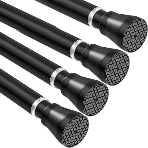 4PCS Tension Curtain Rod 33 To 59 Inch Small Shower Curtain Rods No Drilling Adjustable Expandable 7/8" Spring Loaded Curtain Rod for Window Closet Bathroom Kitchen Bedroom Doorway Door in Saudi Arabia