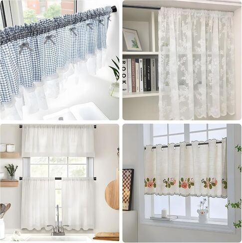 4PCS Tension Curtain Rod 33 To 59 Inch Small Shower Curtain Rods No Drilling Adjustable Expandable 7/8" Spring Loaded Curtain Rod for Window Closet Bathroom Kitchen Bedroom Doorway Door in Saudi Arabia