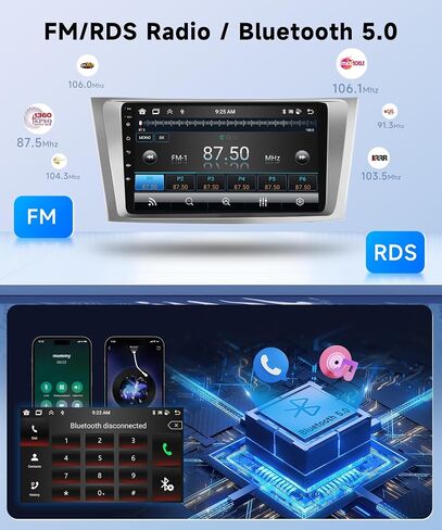 [8Core 6G+128G] for Toyota Camry 2006 2007 2008 2009 2010 2011 Android Car Stereo Wireless Apple Carplay Android Auto,9" HD 1280 * 720P IPS Car Radio GPS WiFi DSP Audio Bluetooth SWC Backup Camera in Saudi Arabia