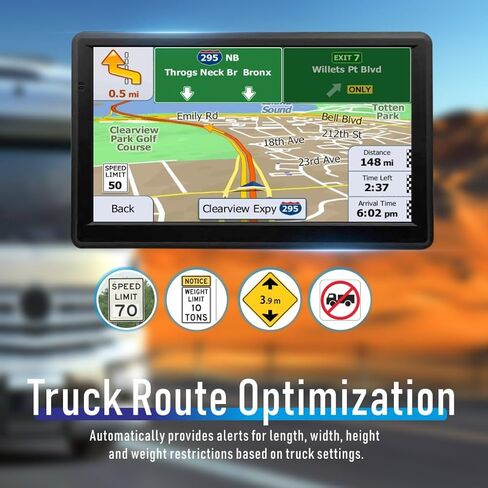 شاشة 2024 الجديدة MAP Car Truck GPS Navigation مقاس 7 بوصات، تحسين التوجيه الصوتي لتوجيه الشاحنة، تنبيهات المرور، أحدث الخرائط، لا توجد بيانات مطلوبة، تحديثات مجانية مدى الحياة، ترفيه الوسائط المتعددة (7 بوصات) in Kuwait