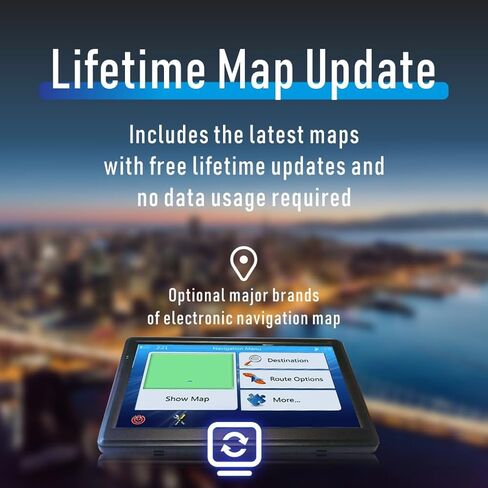 شاشة 2024 الجديدة MAP Car Truck GPS Navigation مقاس 7 بوصات، تحسين التوجيه الصوتي لتوجيه الشاحنة، تنبيهات المرور، أحدث الخرائط، لا توجد بيانات مطلوبة، تحديثات مجانية مدى الحياة، ترفيه الوسائط المتعددة (7 بوصات) in Kuwait