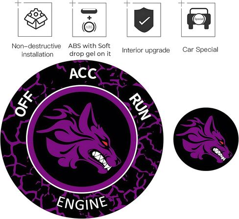 Push Start Button Cover for Dodge Challenger Charger Durango Ram Accessories 2015-2024, Engine Start Ignition Kit Emblem Badge –Unique Ruby Red Hellhound Design-Car Decor Sticker Gift in Saudi Arabia