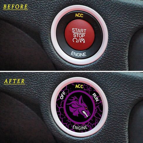 Push Start Button Cover for Dodge Challenger Charger Durango Ram Accessories 2015-2024, Engine Start Ignition Kit Emblem Badge –Unique Ruby Red Hellhound Design-Car Decor Sticker Gift in Saudi Arabia
