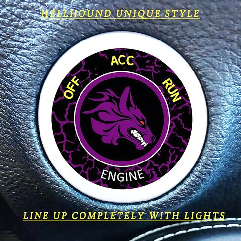 Push Start Button Cover for Dodge Challenger Charger Durango Ram Accessories 2015-2024, Engine Start Ignition Kit Emblem Badge –Unique Ruby Red Hellhound Design-Car Decor Sticker Gift in Saudi Arabia