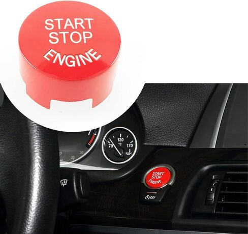 Replacement for BMW red Engine Start Stop Switch Ignition Button fit E Chassis Code BMW E60 E90 E91 E92 E93 E84 E70 E71 E72 E83 E81 E89 Accessories in Kuwait