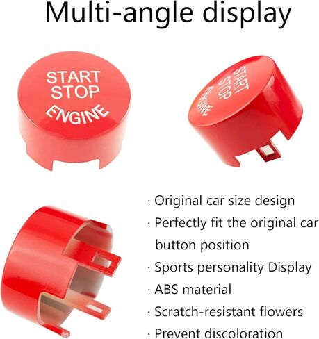 Replacement for BMW red Engine Start Stop Switch Ignition Button fit E Chassis Code BMW E60 E90 E91 E92 E93 E84 E70 E71 E72 E83 E81 E89 Accessories in Kuwait