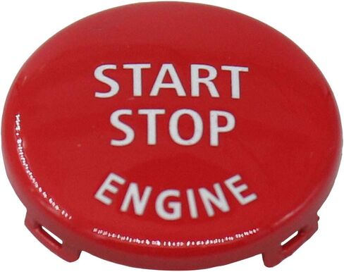 غطاء مفتاح زر إيقاف المحرك الأحمر XtremeAmazing مع غطاء حلقي لتزيين BMW X5 E70 X6 E71 E90 E91 E92 E93 E87 E83 E89 320 520 525 328i 335i 330i 2007-2011 أسود فضي in Kuwait