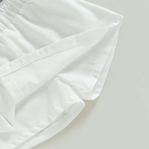 مجموعة ملابس الفتيات الصيفية من Ledy Champswiin قمصان بأزرار وسروال أبيض 2 قطعة ملابس مخططة عصرية للفتيات الصغيرات in Kuwait