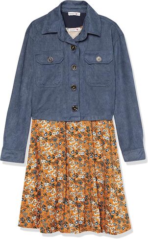 Beautees Girls' Sueded Jacket and Sleeveless Dress Set in Kuwait