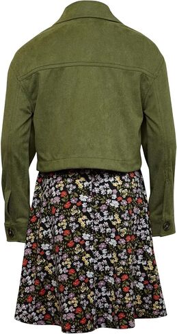 Beautees Girls' Sueded Jacket and Sleeveless Dress Set in Kuwait