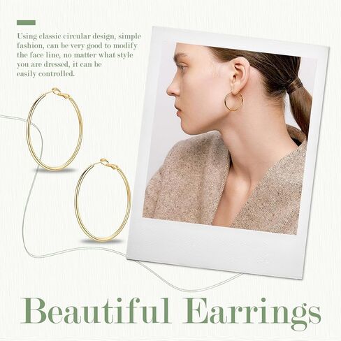 72Pcs Beading Hoop Earrings Finding, Hypoallergenic Round Earring Hoops, Open Beading Hoop Wires Earring Hooks for Jewelry Making DIY Crafts (Gold, Silver), RHE-G52 in Kuwait