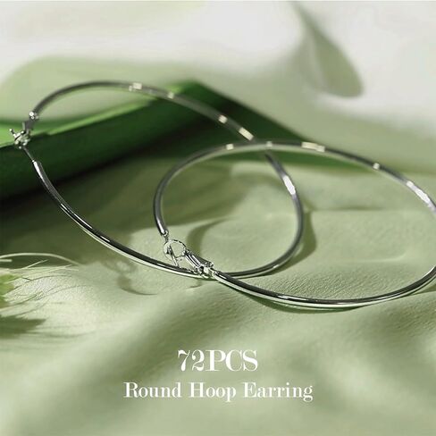 72Pcs Beading Hoop Earrings Finding, Hypoallergenic Round Earring Hoops, Open Beading Hoop Wires Earring Hooks for Jewelry Making DIY Crafts (Gold, Silver), RHE-G52 in Kuwait