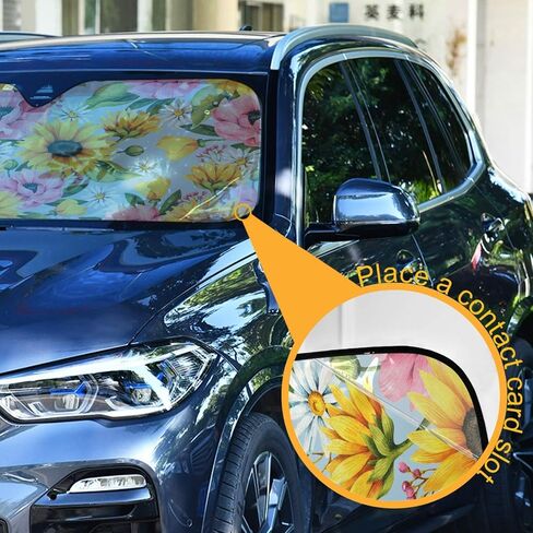 Windshield Sun Shade Sunflower Daisy Foldable Car Window Shade Blocks UV Rays Sun Visor Protector Sunshade in Saudi Arabia